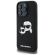 Karl Lagerfeld Silicone Case Heads Print MagSafe for iPhone 16 Pro - Black