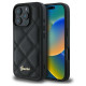 Guess Quilted Metal Logo iPhone 16 Pro Case - Black