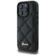 Guess Quilted Metal Logo iPhone 16 Pro Case - Black