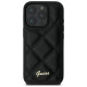 Guess Quilted Metal Logo iPhone 16 Pro Case - Black