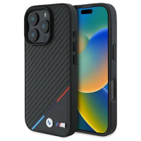 BMW M Carbon Tricolor Line MagSafe Case for iPhone 16 Pro Max - Black