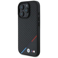 BMW M Carbon Tricolor Line MagSafe Case for iPhone 16 Pro Max - Black