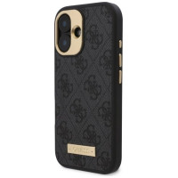 Guess 4G Logo Plate MagSafe Case for iPhone 16 Plus - Black