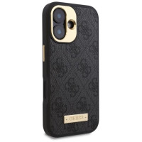 Guess 4G Logo Plate MagSafe Case for iPhone 16 Plus - Black