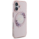 Guess IML Flowers Wreath MagSafe iPhone 16 Case - Pink