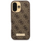 Guess 4G Logo Plate MagSafe iPhone 16 Case - Brown