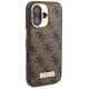 Guess 4G Logo Plate MagSafe iPhone 16 Case - Brown