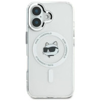 Karl Lagerfeld IML Metal Choupette Head MagSafe case for iPhone 16 Plus - white