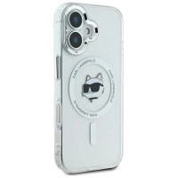 Karl Lagerfeld IML Metal Choupette Head MagSafe case for iPhone 16 Plus - white