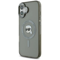 Karl Lagerfeld IML Metal Karl Head MagSafe iPhone 16 Plus Case - Black