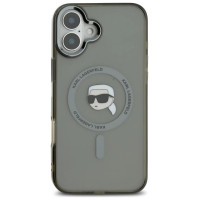 Karl Lagerfeld IML Metal Karl Head MagSafe iPhone 16 Plus Case - Black