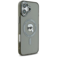 Karl Lagerfeld IML Metal Karl Head MagSafe iPhone 16 Plus Case - Black