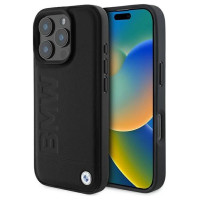 BMW Leather Hot Stamp iPhone 16 Pro Max Case - Black