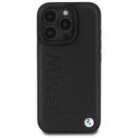 BMW Leather Hot Stamp iPhone 16 Pro Max Case - Black