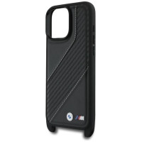 BMW M Edition Carbon Stripe & Strap Case for iPhone 16 Pro Max - Black