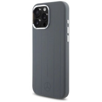 Mercedes Silicone Vertical Tonal Stripes MagSafe Case for iPhone 16 Pro Max - Gray