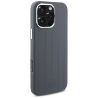 Mercedes Silicone Vertical Tonal Stripes MagSafe Case for iPhone 16 Pro Max - Gray