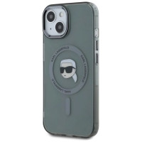 Karl Lagerfeld KLHMP15SHLSKIK iPhone 15 6.1" black/black hardcase IML Metal Karl Head MagSafe