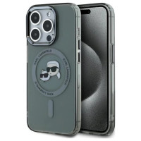 Karl Lagerfeld KLHMP15XHLSKCK iPhone 15 Pro Max 6.7" black/black hardcase IML Metal Karl&Choupette Head MagSafe