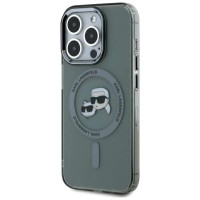 Karl Lagerfeld KLHMP15XHLSKCK iPhone 15 Pro Max 6.7" black/black hardcase IML Metal Karl&Choupette Head MagSafe