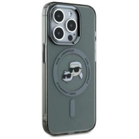 Karl Lagerfeld KLHMP15XHLSKCK iPhone 15 Pro Max 6.7" black/black hardcase IML Metal Karl&Choupette Head MagSafe