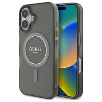 Guess IML Glitter Circle MagSafe case for iPhone 16 - black