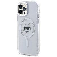Karl Lagerfeld IML Metal Choupette Head MagSafe iPhone 12 Case - White