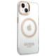 Guess Metal Outline MagSafe Case for iPhone 15 Plus / 14 Plus - Gold