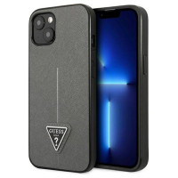 Guess SaffianoTriangle Logo case for iPhone 13 / 14 / 15 6.1" - silver