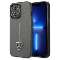Guess Saffiano Triangle Logo case for iPhone 13 Pro Max 6.7" - silver