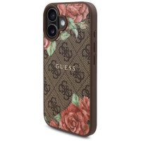 Guess GUHMP16SP4ROPEMCW iPhone 16 6.1" brown/brown hardcase 4G Flowers Print MagSafe