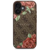 Guess GUHMP16SP4ROPEMCW iPhone 16 6.1" brown/brown hardcase 4G Flowers Print MagSafe
