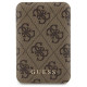 Guess Powerbank inductive 15W GUPB5FP4EMGW 5000mAh brown/brown 4G Leather Metal Logo MagSafe