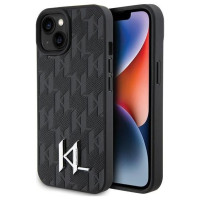 Karl Lagerfeld KLHCP15SPKLPKLK iPhone 15 / 14 / 13 6.1" black/black hardcase Leather Monogram Hot Stamp Metal Logo