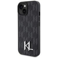Karl Lagerfeld KLHCP15SPKLPKLK iPhone 15 / 14 / 13 6.1" black/black hardcase Leather Monogram Hot Stamp Metal Logo