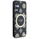 Guess 4G Background Gold Electroplated Peony Pattern MagSafe case for Samsung Galaxy S25 black