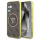 Guess 4G Glitter Triangle Buttons MagSafe Case for Samsung Galaxy S25 Brown