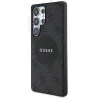 Guess 4G Round Patch Classic Logo MagSafe case for Samsung Galaxy S25 Ultra black