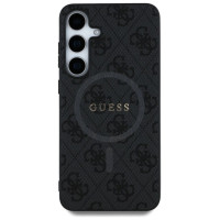 Guess Leather 4G Colored Ring Classic Logo MagSafe Case Samsung Galaxy S25 Plus black