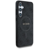 Guess Leather 4G Colored Ring Classic Logo MagSafe Case Samsung Galaxy S25 Plus black