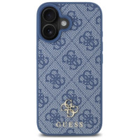 Guess HC PU 4G Small 4G and Classic Case for iPhone 16 MagSafe - Blue