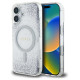 Guess HC Resin Bottom Glitter MagSafe case for iPhone 16 - silver