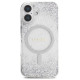 Guess HC Resin Bottom Glitter MagSafe case for iPhone 16 - silver