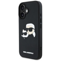 Karl Lagerfeld HC 3D Rubber Double Heads iPhone 16 Case - Black