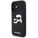 Karl Lagerfeld HC 3D Rubber Double Heads iPhone 16 Case - Black