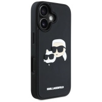 Karl Lagerfeld HC 3D Rubber Double Heads iPhone 16 Case - Black