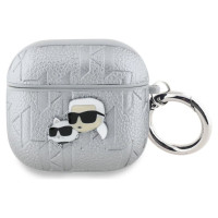 Karl Lagerfeld Monogram Karl & Choupette Head case for AirPods 4 - silver