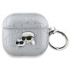 Karl Lagerfeld Monogram Karl & Choupette Head case for AirPods 4 - silver