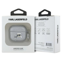 Karl Lagerfeld Monogram Karl & Choupette Head case for AirPods 4 - silver