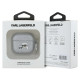 Karl Lagerfeld Monogram Karl & Choupette Head case for AirPods 4 - silver